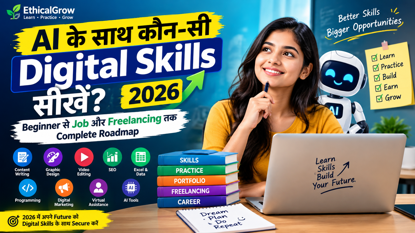 AI के साथ कौन-सी Digital Skills सीखें? 2026 Complete Roadmap