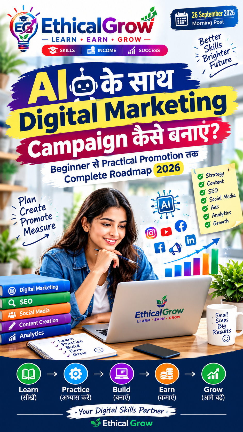 AI के साथ Digital Marketing Campaign कैसे बनाएं? Beginner से Practical Promotion तक Complete Roadmap 2026